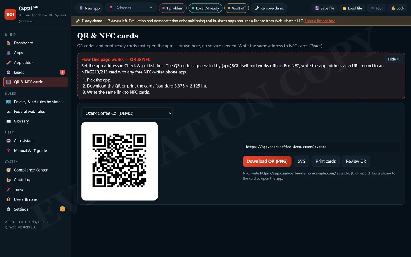 QR & NFC cards