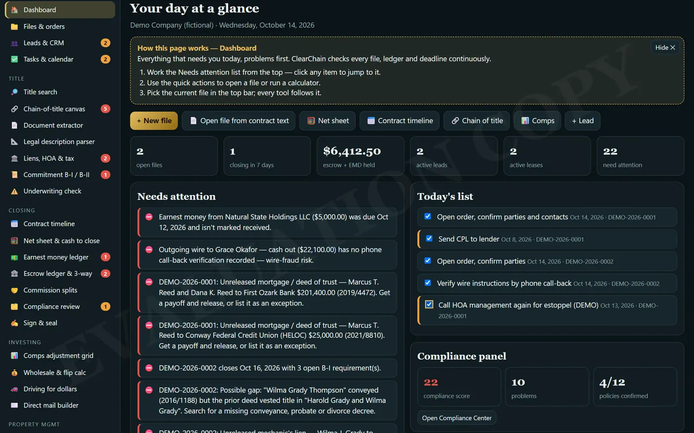 ClearChain: Your day at a glance